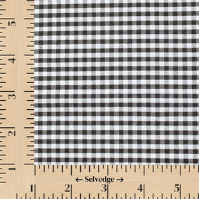 1/8 Inch Gingham Check Polyester Cotton Poplin Fabric SV582933 White / Black Image A9