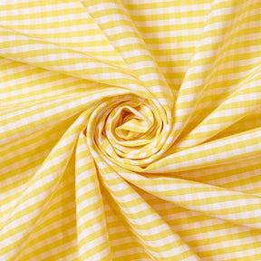 1/8 Inch Gingham Check Polyester Cotton Poplin Fabric SV575733 Yellow / White Image A2