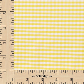 1/8 Inch Gingham Check Polyester Cotton Poplin Fabric SV575733 Yellow / White Image A9