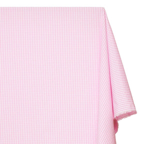 1/8 Inch Gingham Check Polyester Cotton Poplin Fabric SV575739 Pink / White Image A1