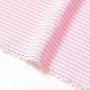1/8 Inch Gingham Check Polyester Cotton Poplin Fabric SV575739 Pink / White Image A3