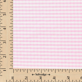 1/8 Inch Gingham Check Polyester Cotton Poplin Fabric SV575739 Pink / White Image A9