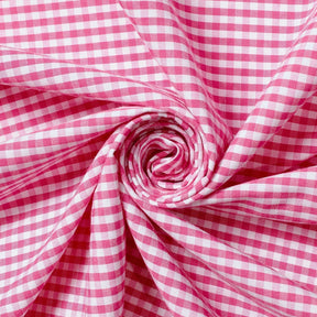 1/8 Inch Gingham Check Polyester Cotton Poplin Fabric SV575737 Fuchsia / White Image A2