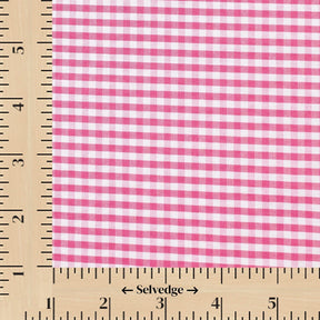 1/8 Inch Gingham Check Polyester Cotton Poplin Fabric SV575737 Fuchsia / White Image A9