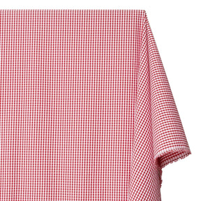 1/8 Inch Gingham Check Polyester Cotton Poplin Fabric SV575734 Red / White Image A1