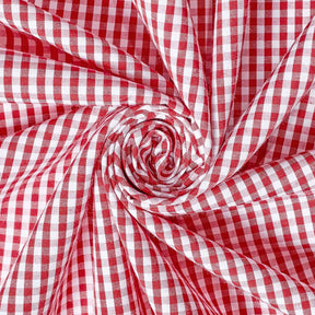 1/8 Inch Gingham Check Polyester Cotton Poplin Fabric SV575734 Red / White Image A2