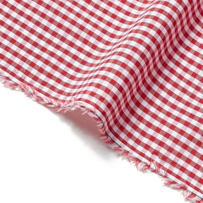 1/8 Inch Gingham Check Polyester Cotton Poplin Fabric SV575734 Red / White Image A3