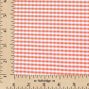 1/8 Inch Gingham Check Polyester Cotton Poplin Fabric SV575736 Orange / White Image A9