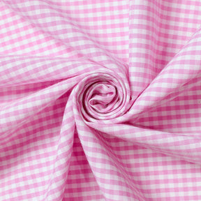 1/8 Inch Gingham Check Polyester Cotton Poplin Fabric SV582942 Lavender / White Image A2