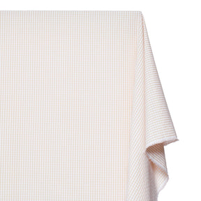 1/8 Inch Gingham Check Polyester Cotton Poplin Fabric SV582945 Tan / White Image A1