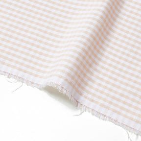 1/8 Inch Gingham Check Polyester Cotton Poplin Fabric SV582945 Tan / White Image A3