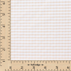 1/8 Inch Gingham Check Polyester Cotton Poplin Fabric SV582945 Tan / White Image A9