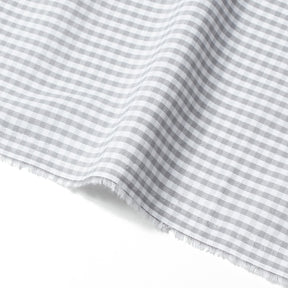 1/8 Inch Gingham Check Polyester Cotton Poplin Fabric SV582946 Silver / White Image A3