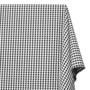 1/4 Inch Gingham Check Polyester Cotton Poplin Fabric SV575740 White / Black Image A1