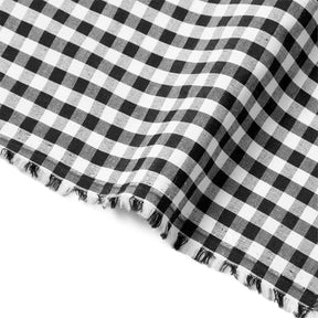 1/4 Inch Gingham Check Polyester Cotton Poplin Fabric SV575740 White / Black Image A3