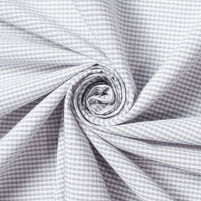 1/16 Inch Gingham Check Polyester Cotton Poplin Fabric SV582948 Silver / White Image A2