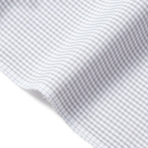 1/16 Inch Gingham Check Polyester Cotton Poplin Fabric SV582948 Silver / White Image A3