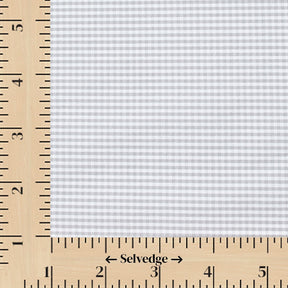 1/16 Inch Gingham Check Polyester Cotton Poplin Fabric SV582948 Silver / White Image A9