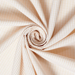1/16 Inch Gingham Check Polyester Cotton Poplin Fabric SV582949 Tan / White Image A2