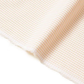 1/16 Inch Gingham Check Polyester Cotton Poplin Fabric SV582949 Tan / White Image A3