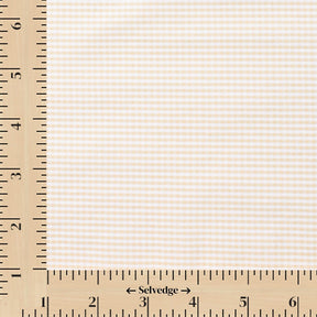 1/16 Inch Gingham Check Polyester Cotton Poplin Fabric SV582949 Tan / White Image A9