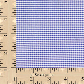 1/16 Inch Gingham Check Polyester Cotton Poplin Fabric SV583084 Imperial Blue / White Image A9