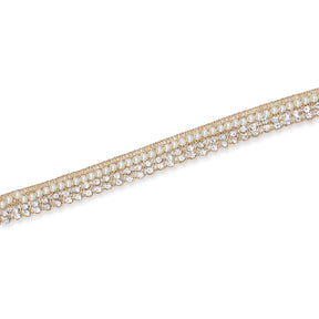 1/2 Inch Pearly Diamond Rhinestone Metallic Ribbon Fabric Trim SV583110 Pale Gold Image A3