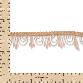 1 Inch Semi Circle Metallic Beaded Fringe Tassel Trim SV583116 Rose Gold Image A9