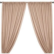 Yorkshire Natural Linen Rod Pocket Curtains Sand Image 1