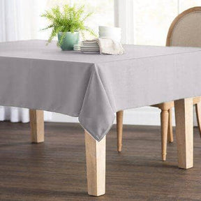 Polyester Poplin Rectangular Table Cloth Covers (60 Inch) Silver Image 1
