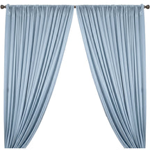 Yorkshire Natural Linen Rod Pocket Curtains Sky Blue Image 1