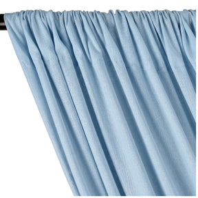 Yorkshire Natural Linen Rod Pocket Curtains Sky Blue Image 2