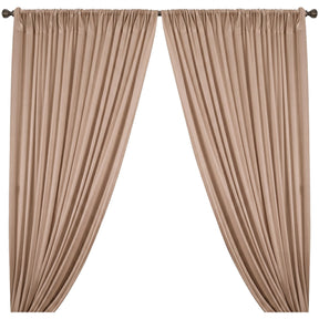 Yorkshire Natural Linen Rod Pocket Curtains Tan Image 1