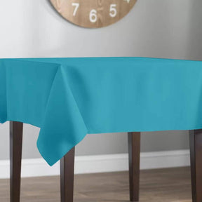 Polyester Poplin Rectangular Table Cloth Covers (60 Inch) Turquoise Image 2