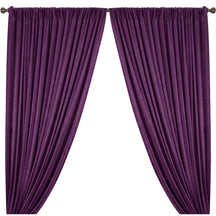 Yorkshire Natural Linen Rod Pocket Curtains Violet Image 1