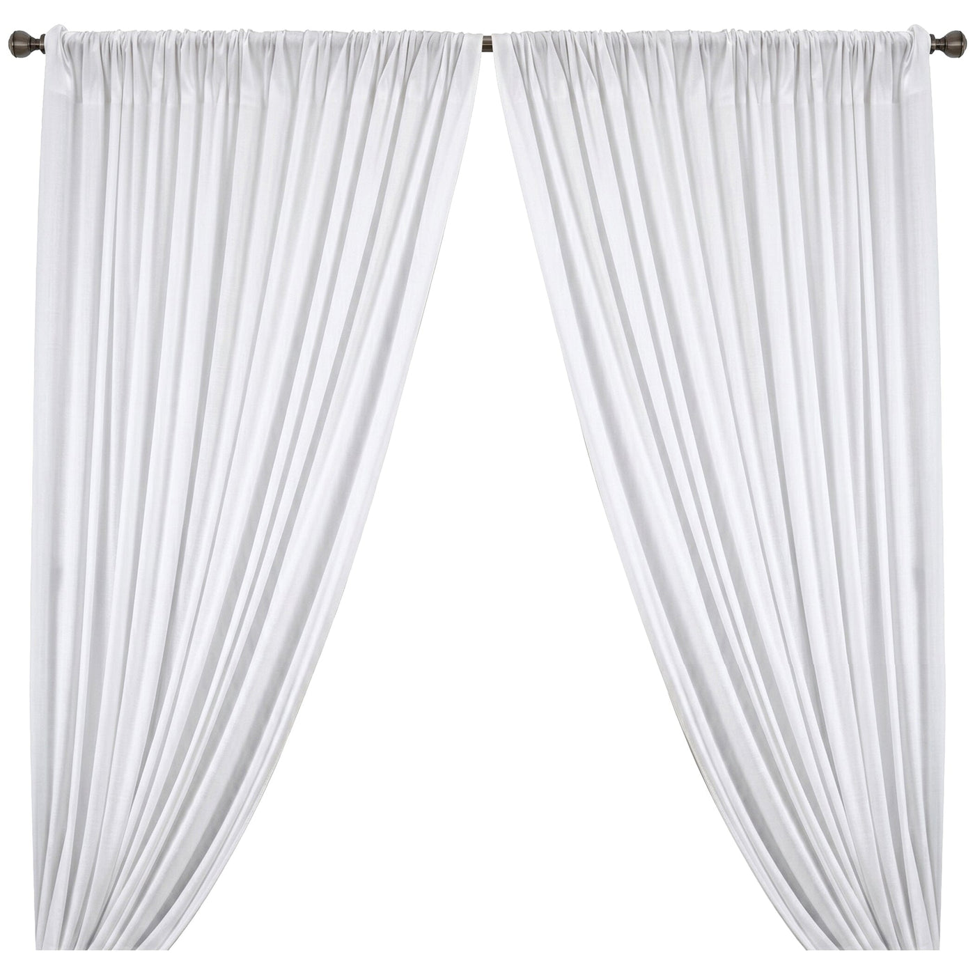 Yorkshire Natural Linen Rod Pocket Curtains White Image 1