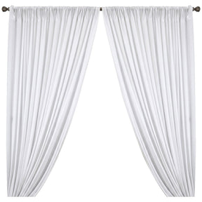 Yorkshire Natural Linen Rod Pocket Curtains White Image 1