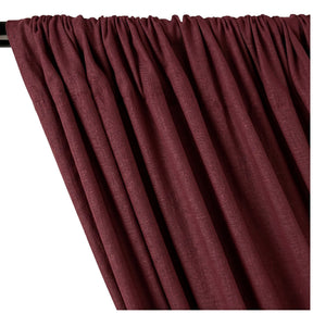 Yorkshire Natural Linen Rod Pocket Curtains Wine Image 2