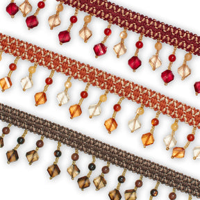 Square Beaded Rhinestone Tassel Fringe Trim Group