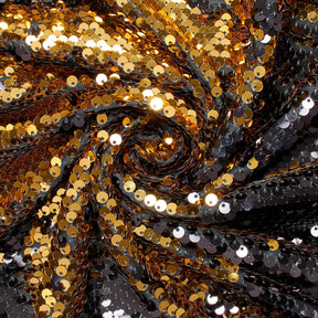 Two Sided Reversible Sequins On Stretch Mesh Fabric SV574635 Gold / Black 1