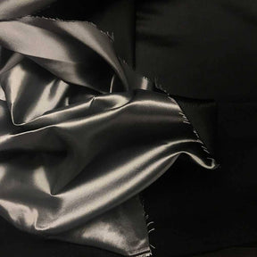 Extra Wide Solid Upholstery Jacquard Fabric SV574801 Black / Silver 1
