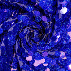 Paillette Circle Sequins On Mesh Fabric SV582257 Holographic Royal Blue Image A2
