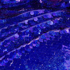 Paillette Circle Sequins On Mesh Fabric SV582257 Holographic Royal Blue Image A4