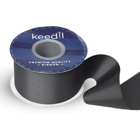 Keedil Grosgrain Ribbon Solid 2 25 Inch SV580559 Grey 1