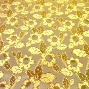 Daisy Metallic Brocade Fabric SV570772 Ivory / Gold 1