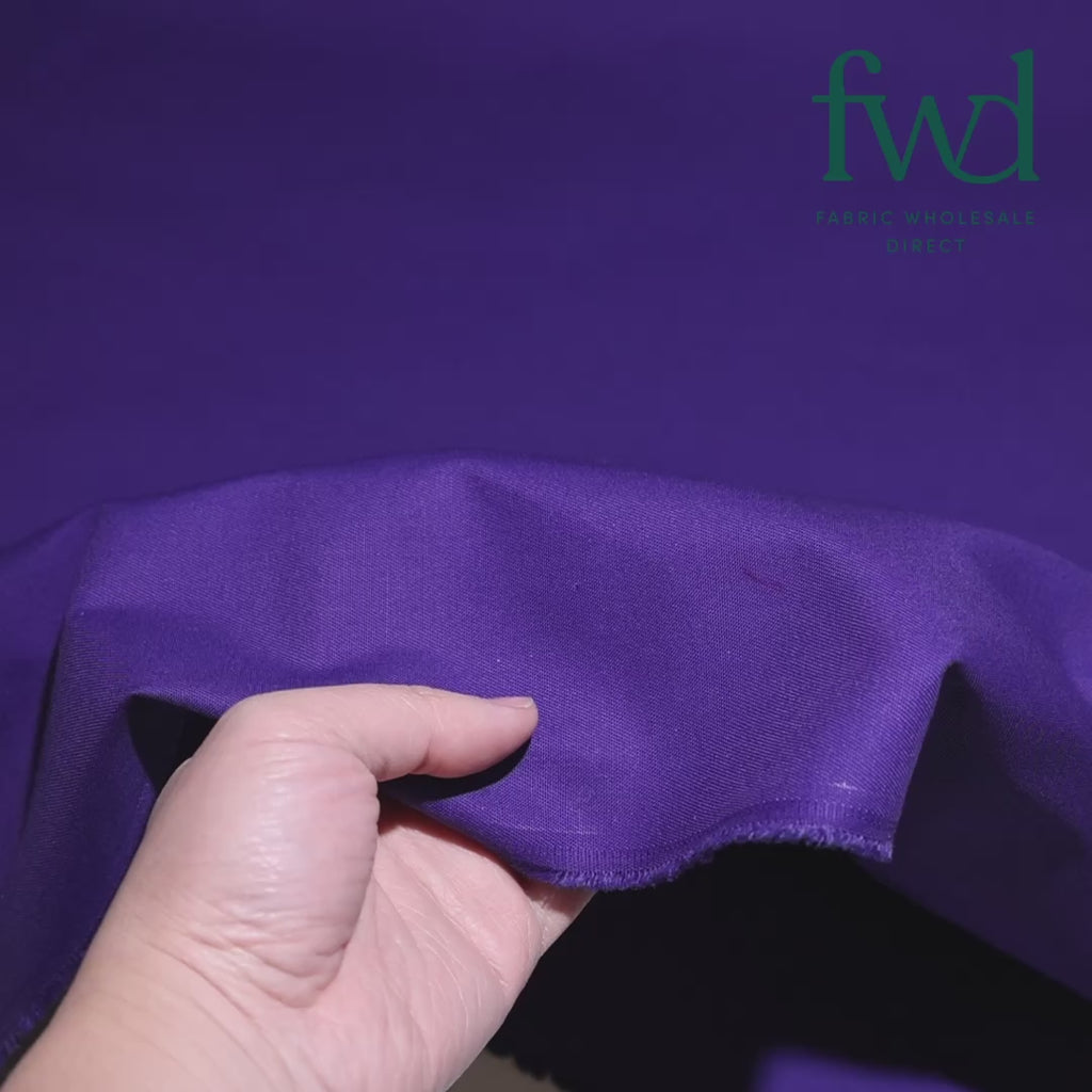 Poly Cotton Twill Purple Fabric Video|SV580387