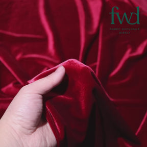 Stretch Velvet Burgundy Fabric Video|SV571501