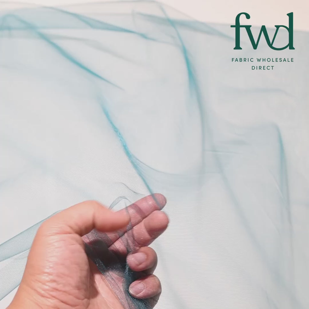 Polyester Tulle (54 Inch) Fabric Teal Video|SV582961