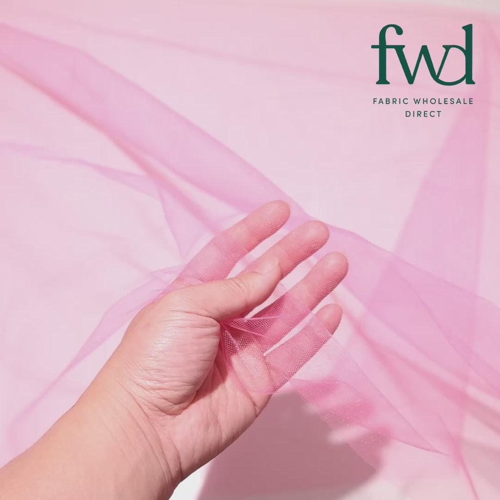 Polyester Tulle (54 Inch) Fabric Neon Fuchsia Video|SV582135