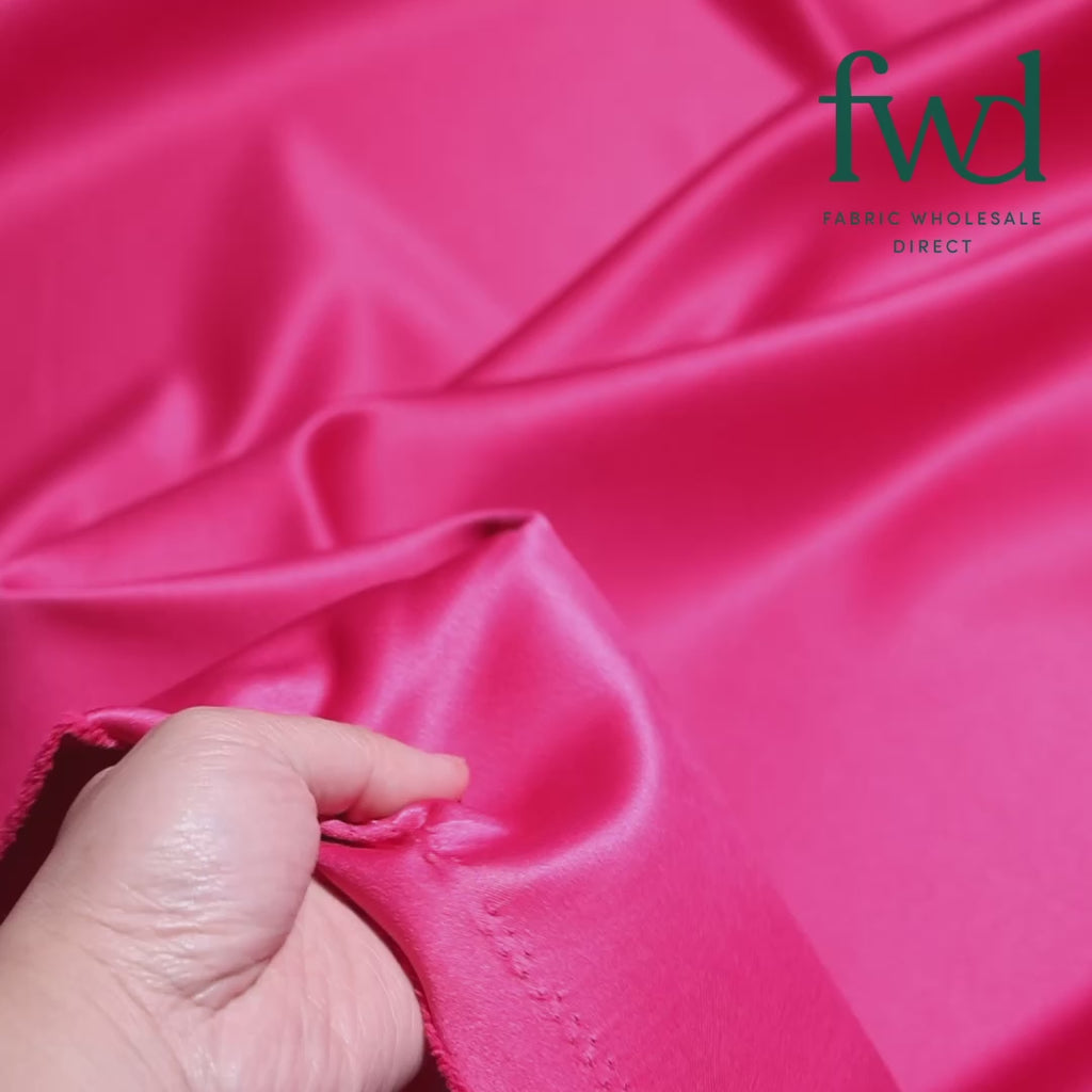 Matte Satin (Peau de Soie) Fuchsia Fabric Video|SV574480